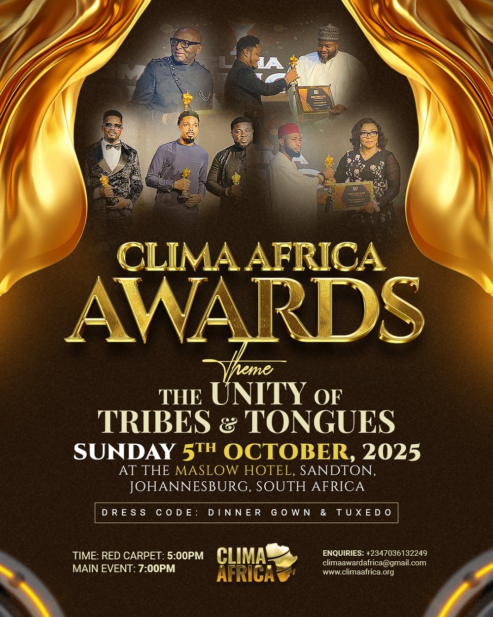 Emmanuel Iren, Sinach, Benjamin Dube, Veeky James, Moses Bliss, Piesie Esther, and other top gospel music stars are listed for Clima Africa 2025.