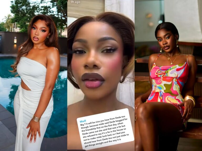 Tacha Replies Fan Asking Her To Settle The Issues Between Dede and Mide